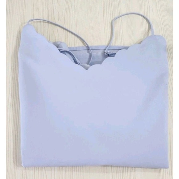 J Crew Scalloped Cami Top Blue Womens Size 8 Sleeveless Lined - Picture 5 of 7